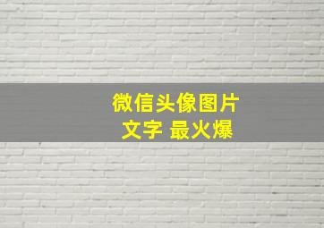 微信头像图片 文字 最火爆